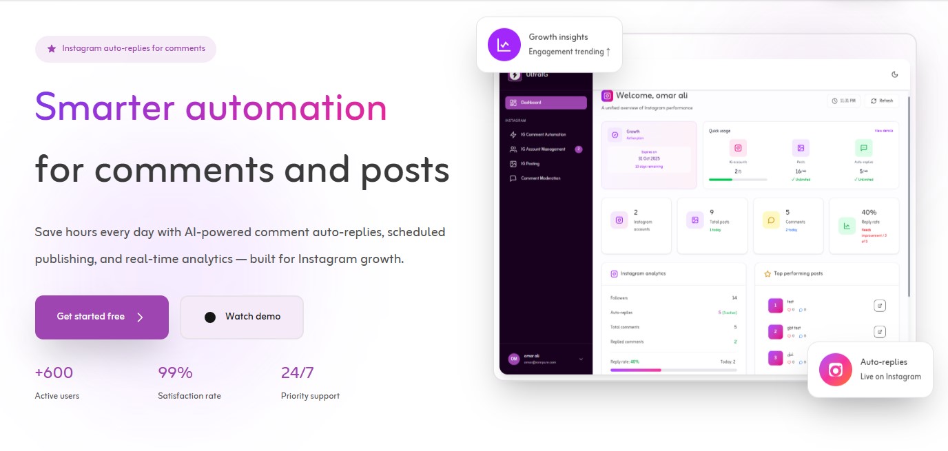 UltraIG — Instagram auto-replies, scheduling, and Chatbot